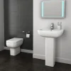 Victorian Plumbing Pro 600 Modern Back To Wall Toilet + Soft Close Seat -Croydex shop pro600modernbacktowalltoiletwithsoftcloseseatdetail1