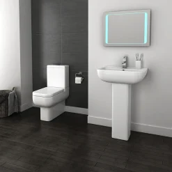 Victorian Plumbing Pro 600 Modern Fully Back To Wall BTW Toilet + Soft Close Seat -Croydex shop pro600modernfullybacktowallbtwtoiletwithsoftcloseseatdetail3
