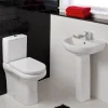 RAK Ceramic RAK Compact 55cm Basin & Pedestal -Croydex shop rakcompact55cmbasinpedestaldetail1