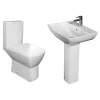 RAK Ceramic RAK Summit 4 Piece Suite - Close Coupled WC & 60cm Basin 1TH & Pedestal