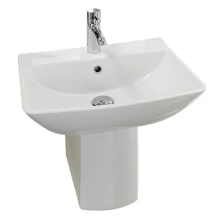 RAK Ceramic RAK Summit 50cm Basin 1TH With Half Pedestal -Croydex shop raksummit50cmbasin1thwithhalfpedestald1