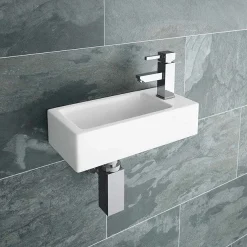 Victorian Plumbing Rondo Cloakroom Suite (Toilet + Wall Hung Basin) -Croydex shop rcs d1