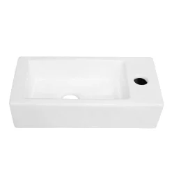 Victorian Plumbing Rondo Cloakroom Suite (Toilet + Wall Hung Basin) -Croydex shop rcs d2