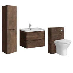 Monza­­ Bathroom Monza Chestnut Wall Hung Bathroom Furniture Package -Croydex shop rdcwhpk1 d1