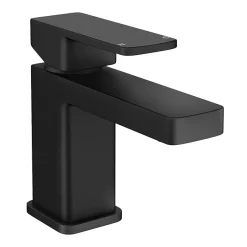 Victorian Plumbing Rondo Double Wall Hung Basin Package With Matt Black Square Taps + Bottle Traps -Croydex shop rdmbpkd2