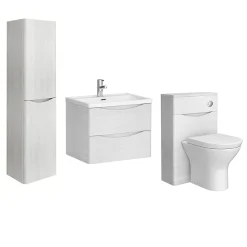 Monza­­ Bathroom Monza White Ash Wall Hung Bathroom Furniture Package -Croydex shop rdwwhpk1 d1