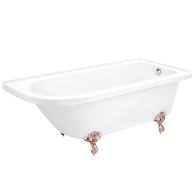 Victorian Plumbing Appleby 1700 Roll Top Shower Bath + Rose Gold Leg Set 4 Victorian Plumbing Appleby 1700 Roll Top Shower Bath + Rose Gold Leg Set - Image 2