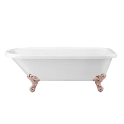 Victorian Plumbing Bromley 1780 Single Ended Roll Top Bath + Rose Gold Leg Set -Croydex shop rgbrom1780b detail2