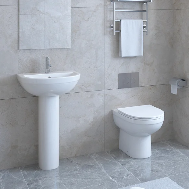 Victorian Plumbing Ringo Rimless Round Back To Wall Pan With Slim Soft-Close Seat 7 Victorian Plumbing Ringo Rimless Round Back To Wall Pan With Slim Soft-Close Seat - Image 5