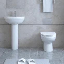 Victorian Plumbing Ringo Rimless Round Back To Wall Pan With Slim Soft-Close Seat 13 Victorian Plumbing Ringo Rimless Round Back To Wall Pan With Slim Soft-Close Seat -Croydex shop rgbtw d3