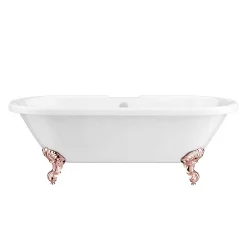 Victorian Plumbing Duke 1795 Traditional Roll Top Bath + Rose Gold Leg Set -Croydex shop rgduke1795b d2