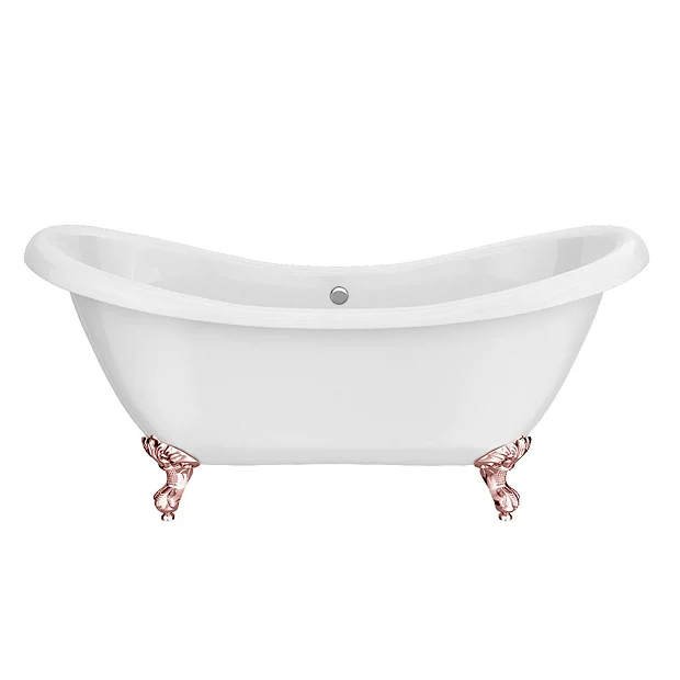 Victorian Plumbing Earl 1750 Double Ended Roll Top Slipper Bath + Rose Gold Leg Set 3 Victorian Plumbing Earl 1750 Double Ended Roll Top Slipper Bath + Rose Gold Leg Set