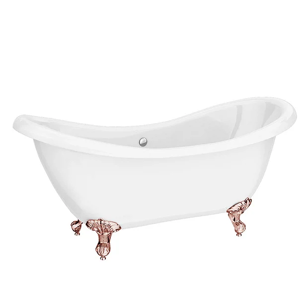 Victorian Plumbing Earl 1750 Double Ended Roll Top Slipper Bath + Rose Gold Leg Set 4 Victorian Plumbing Earl 1750 Double Ended Roll Top Slipper Bath + Rose Gold Leg Set - Image 2
