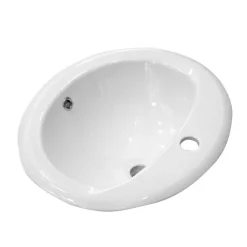 Victorian Plumbing Rio Oval Inset Basin 1TH - 520 X 460mm -Croydex shop rioinsetbasin1th520x455mmd1