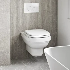Urlington Bathroom Burlington Riviera Hung Toilet With Soft Close Seat -Croydex shop riv13riv025 d1