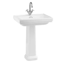 Urlington Bathroom Burlington Riviera 650mm Square Basin + Full Pedestal