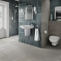 Urlington Bathroom Burlington Riviera 580mm D-Shape Basin + Semi Pedestal