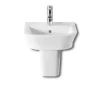 Roca - The Gap 450mm 1 Tap Hole Cloakroom Basin With Semi Pedestal -Croydex shop rocathegap450mm1tapholecloakroombasinwithsemipedestall