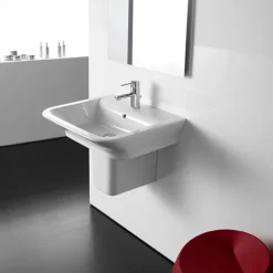 Roca - The Gap 650mm 1 Tap Hole Basin With Semi Pedestal -Croydex shop rocathegap650mm1tapholebasinwithsemipedestald2