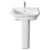 Roca - The Gap 550mm 1 Tap Hole Basin With Full Pedestal -Croydex shop rocathegapmodern550mm1tapholebasinwithfullpedestall