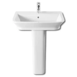 Roca - The Gap 650mm 1 Tap Hole Basin With Full Pedestal -Croydex shop rocathegapmodern650mm1tapholebasinwithfullpedestall
