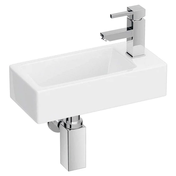 Victorian Plumbing Rondo Wall Hung Small Cloakroom Basin 1TH - 365 X 180mm 5 Victorian Plumbing Rondo Wall Hung Small Cloakroom Basin 1TH - 365 X 180mm - Image 3