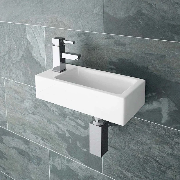 Victorian Plumbing Rondo Wall Hung Small Cloakroom Basin 1TH - 365 X 180mm 4 Victorian Plumbing Rondo Wall Hung Small Cloakroom Basin 1TH - 365 X 180mm - Image 2