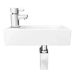 Victorian Plumbing Rondo Wall Hung Small Cloakroom Basin Package -Croydex shop ronpkd2