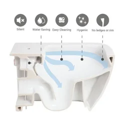 RAK Ceramic RAK Resort Wall Hung Rimless Pan Incl. Dual Flush Concealed WC Cistern With Frame -Croydex shop rstwhpanxty005 d4