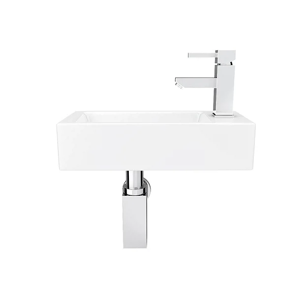 Victorian Plumbing Rondo Wall Hung Small Cloakroom Basin 1TH - 365 X 180mm 7 Victorian Plumbing Rondo Wall Hung Small Cloakroom Basin 1TH - 365 X 180mm - Image 5