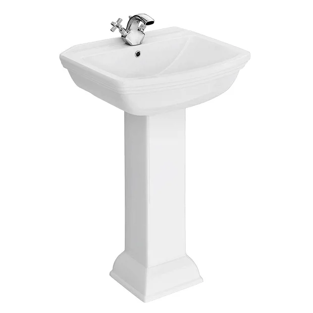 Victorian Plumbing Rydal Traditional Basin + Pedestal (1 Tap Hole) 4 Victorian Plumbing Rydal Traditional Basin + Pedestal (1 Tap Hole) - Image 2