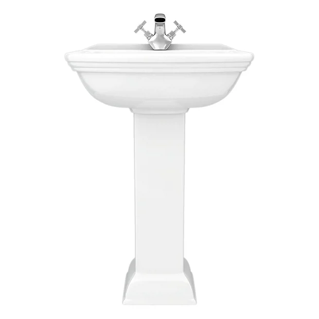Victorian Plumbing Rydal Traditional Basin + Pedestal (1 Tap Hole) 6 Victorian Plumbing Rydal Traditional Basin + Pedestal (1 Tap Hole) - Image 4