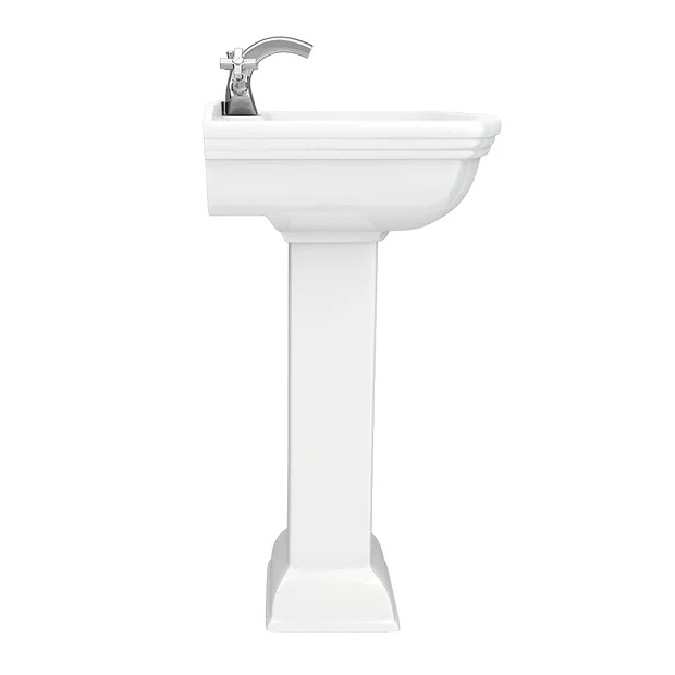 Victorian Plumbing Rydal Traditional Basin + Pedestal (1 Tap Hole) 7 Victorian Plumbing Rydal Traditional Basin + Pedestal (1 Tap Hole) - Image 5