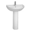 VitrA - S50 Round Washbasin & Pedestal - 1 Tap Hole - 4 Size Options -Croydex shop s50rwp l