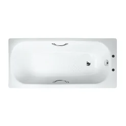 Aurora 1600 X 700mm 2TH Steel Enamel Bath With Grips + Anti Slip -Croydex shop sebtg1600gp n d1