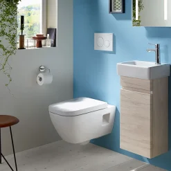 Geberit Selnova Square Rimless Wall Hung Pan + Soft Close Seat -Croydex shop selsqwhwc d5