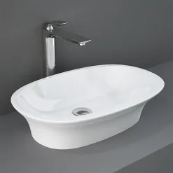 RAK Ceramic RAK Sensation 600 X 380mm 0TH Oval Counter Top Basin