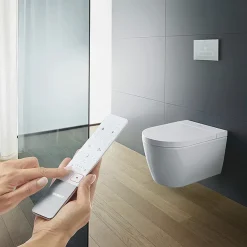 Duravit SensoWash Starck F Lite Compact Wall Hung Shower Toilet + Install Kit -Croydex shop sensowc d1n