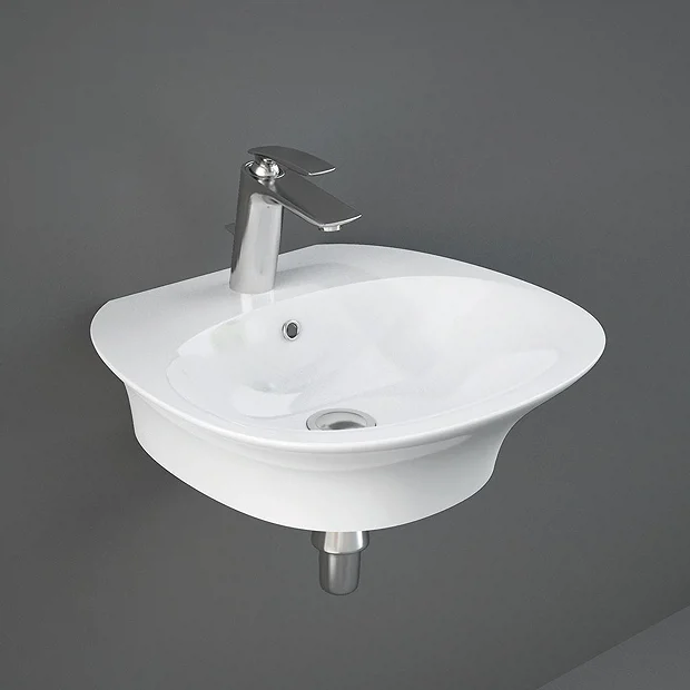 RAK Ceramic RAK Sensation 55cm 1TH Wall Hung Basin 3 RAK Ceramic RAK Sensation 55cm 1TH Wall Hung Basin