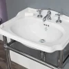 Silverdale Bathroom Silverdale Balasani 600mm Wide Basin With Chrome Stand -Croydex shop silverdalebalasani600mmwidebasinwithchromestandd1