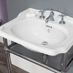 Silverdale Bathroom Silverdale Balasani 600mm Wide Basin With Chrome Stand