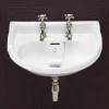 Silverdale Bathroom Silverdale Victorian Wall Mounted Cloakroom Basin (530mm Wide - 2 Tap Hole) -Croydex shop silverdalevictorian530mmwallmountedcloakroombasin2tapholelarge
