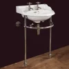 Silverdale Bathroom Silverdale Victorian Cloakroom Basin With Chrome Stand (530mm Wide - 2 Tap Hole) -Croydex shop silverdalevictorian530mmwidecloakroombasinwithchromestand2tapholedetail1