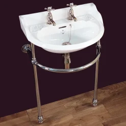 Silverdale Bathroom Silverdale Victorian Cloakroom Basin With Chrome Stand (530mm Wide - 2 Tap Hole) -Croydex shop silverdalevictorian530mmwidecloakroombasinwithchromestand2tapholel