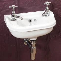 Silverdale Bathroom Silverdale Victorian Micro Cloakroom Basin - 400mm Wide