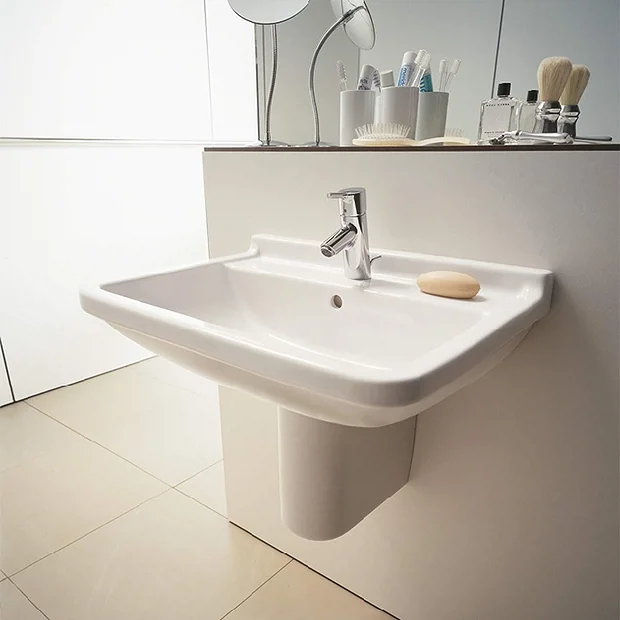 Duravit Starck 3 1TH Basin + Semi Pedestal 6 Duravit Starck 3 1TH Basin + Semi Pedestal - Image 4