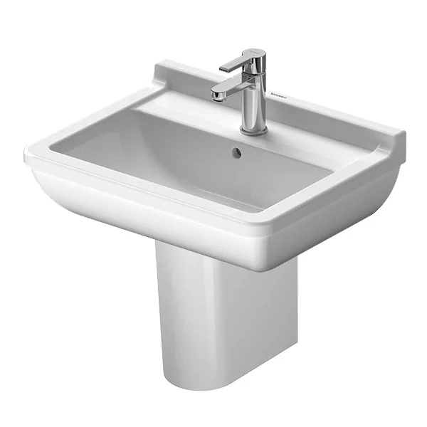 Duravit Starck 3 1TH Basin + Semi Pedestal 4 Duravit Starck 3 1TH Basin + Semi Pedestal - Image 2