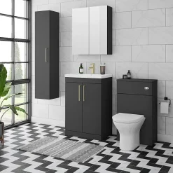 Arezzo 500 Matt Black WC Unit With Cistern + Modern Pan -Croydex shop softblacklifestyle01