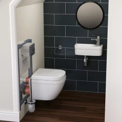 Grohe Solido 0.82m Frame / Euro Compact Rimless Complete WC 5 In 1 Pack + FREE TOILET ROLL HOLDER -Croydex shop soli5in1 d4