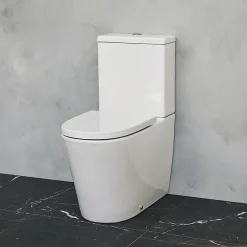 Britton Bathrooms Sphere Rimless Close Coupled Toilet + Soft Close Seat -Croydex shop sphecc d1
